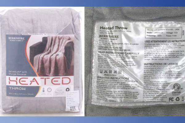 Recall alert: 29K electric throws, blankets recalled; may overheat